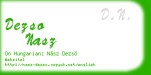 dezso nasz business card