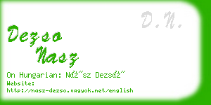 dezso nasz business card